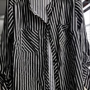 Pinstripe button down B&W